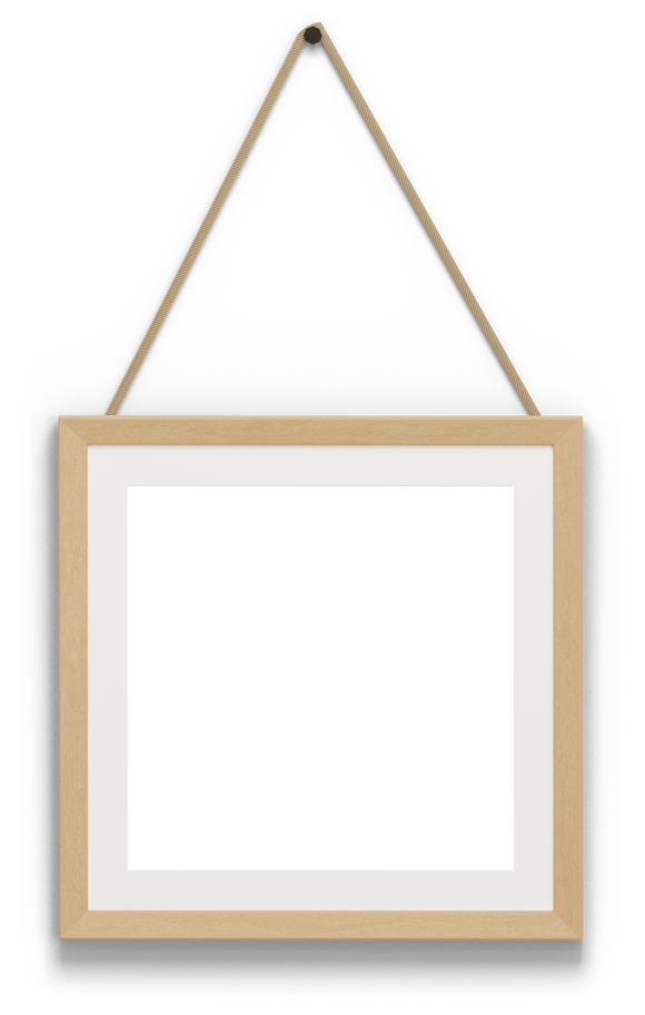 Square Wooden Frame Hanging on Wall